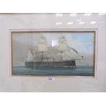 FOLLOWER WILLIAM FREDERICK MITCHELL Ironclade Rajah at Sea. Watercolour 9' x 17'