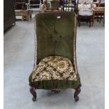 An early Victorian rosewood lady's slipper chair