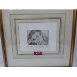 MANNER OF LUCIEN FREUD Etching of a girl. Artist's proof no. 3/10. Bears a signature. Size of work