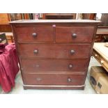 A Victorian mahogany chest of drawers. Requires renovation. 48' wide