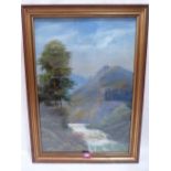 J. CRAMP. BRITISH 19TH CENTURY Highland landscapes. A pair. Signed. Oil on board 22' x 15'