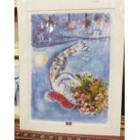 A mounted print after Marc Chagall 28' x 21'