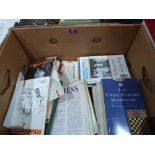 A box of magazines including 17 BCM, 75 Chess, Sutton Coldfield (1950s-80s) etc.