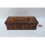 A Victorian Tunbridge Ware jewellery box. 9¾' wide