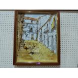 BERNARD DUFOUR. 20TH CENTURY A continental street scene. Signed. Oil on board. 18' x 15'