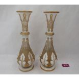 A pair of 19th century Bohemian overlaid and gilded vases. 11' high