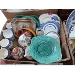 Two boxes of ceramics