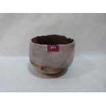 A 1970s handbuilt and sawdust smoked bowl. Probably Sue Varley . 7½' diam. Prov: Estate of Islwyn