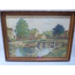 HENRY E. FOSTER. BRITISH 20TH CENTURY Lower Slaughter, Gloucestershire. Signed. Oil on board 16' x