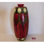 A Minton secessionist ovoid vase, number 1, tube-line decorated with stylised flowers and foliate