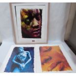 Three signed prints by Sanders Nicholson. Maske series. Edition 300. One framed