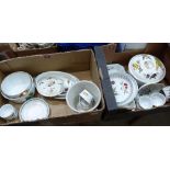 Two boxes of crockery, mostly Royal Worcester