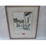 P.J. BAKER. BRITISH 20TH CENTURY High Town, Bridgnorth. Two works. Signed. Watercolour 13' x 10';