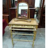 A Victorian pine washstand with original 'aesthetic' painted decoration, together with a matching