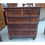 A Victorian mahogany chest of drawers in two parts. Requires renovation. 46' wide