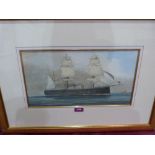 FOLLOWER WILLIAM FREDERICK MITCHELL Ironclade Rajah at Sea. Watercolour 9' x 17'