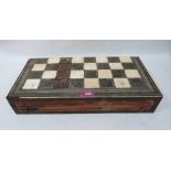 A 19th century Khatam chess and backgammon board. 17½' wide. Distressed