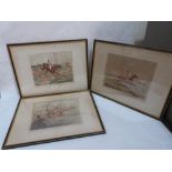 Three framed hunting prints after Henry Alken. 9½' x 11½'