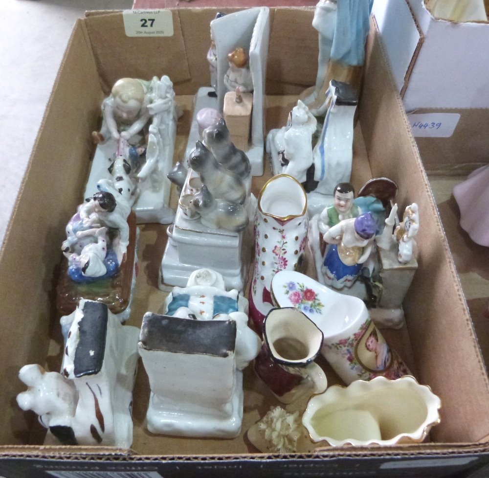 A collection of fairground fairings and other small ceramics