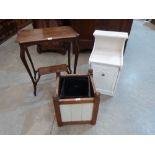 A mahogany two tier table; a coal purdonium and a planter