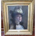 ENGLISH SCHOOL. 19TH CENTURY Portrait of a lady. Signed initials C.C and dated 1892. Oil on canvas
