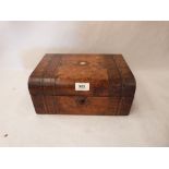 A Victorian walnut and inlaid work box. 11¾' wide