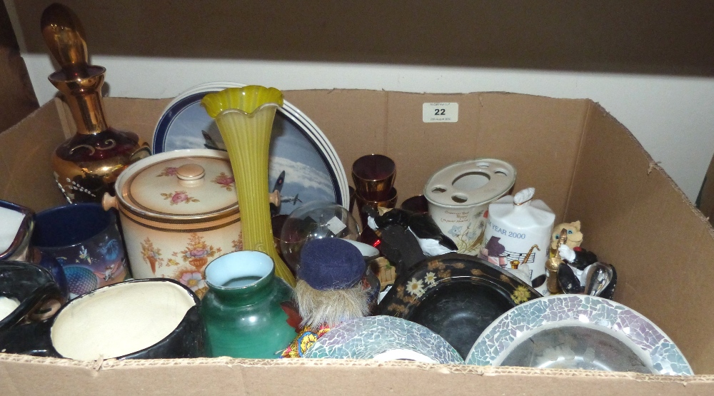 Three boxes of ceramics, glass and sundries