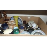 Three boxes of ceramics, glass and sundries