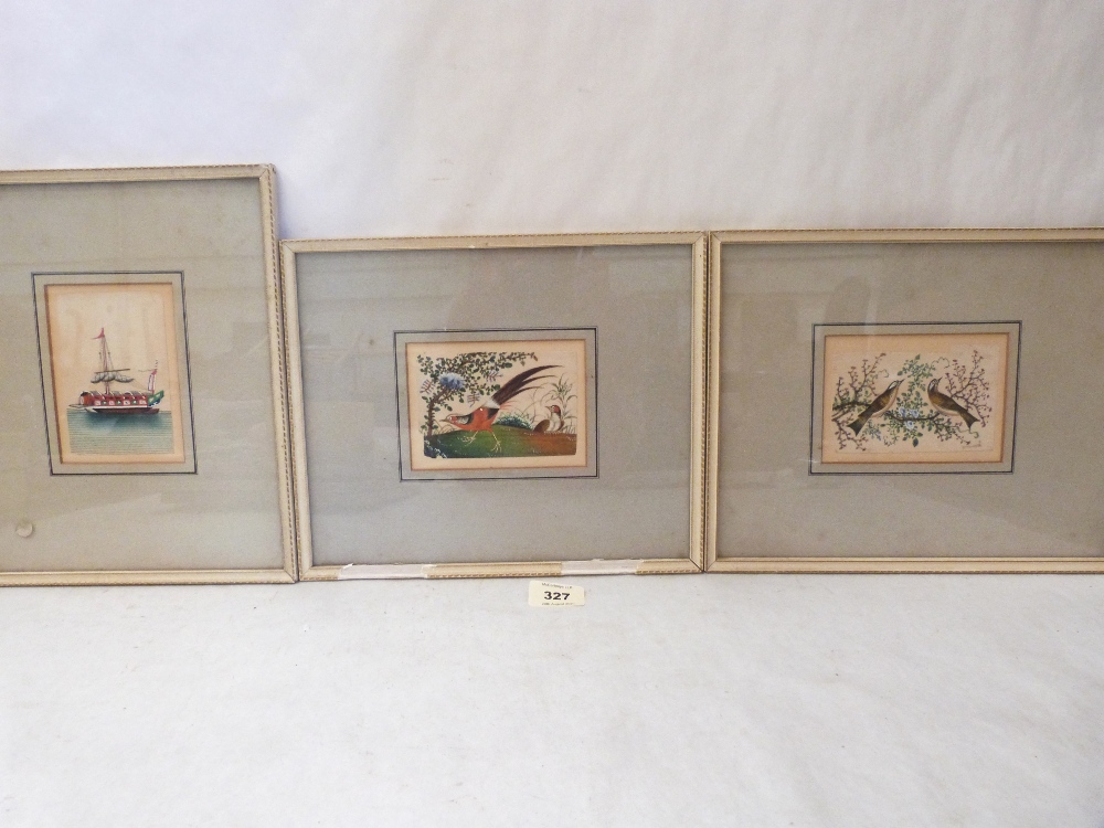 Six small Chinese rice paper gouache paintings. c.1900 - Image 2 of 2