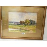 EDWIN ENOCK. BRITISH 20TH CENTURY Pastoral landscapes. A pair. Signed. Watercolour 10' x 14'