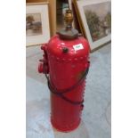 A novelty fire extinguisher lamp