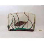 Manner of Ricardo Licata for Cenedese, internally decorated glass aquariam block. Unsigned. 6¼' wide