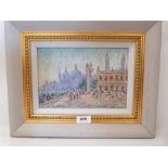 JOHN W. GOUGH BRITISH 20th CENTURY. St. Mark's Square, Venice. Signed. Oil on board 7' X 10'.