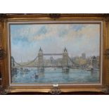 JOHN W. GOUGH. BRITISH 20TH CENTURY Tower Bridge, London. Signed; inscribed and dated 1976 on