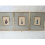 Six small Chinese rice paper gouache paintings. c.1900