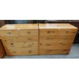 A pair of pine chests of drawers. 36' wide