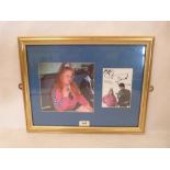 Little Britain. Two photographs, one with autographs. Framed