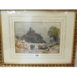 WILLIAM COLLINGWOOD-SMITH. BRITISH 1819-1903. Continental town will hilltop castle. Signed verso.