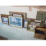 A quantity of framed prints