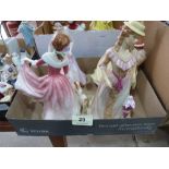 Four Royal Doulton lady figures