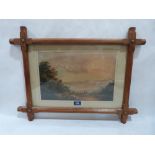 A George Baxter print, Lake Lucerne in Arts and Crafts pine frame. The print 9½' x 14¼'