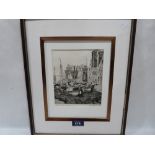 NOEL SPENCER. BRITISH 1900-1986 Battersea Reach, London. Signed and inscribed. Etching 7' x 6'