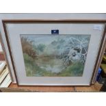 Two framed watercolours by Stella Carton-Kelly