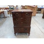 A Queen Anne style mahogany chest of drawers on shell moulded cabriole legs. 25' wide