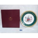 A boxed Royal Grafton plate, designed by Lynne Broberg for the Royal Veterinary College bi-centenary