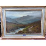T. WOOD. BRITISH 19TH/20TH CENTURY A moorland landscape. Signed. Oil on board 16' x 24'