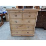 A Victorian pine chest of drawers. 40' wide