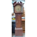 A George III oak longcase clock, the 13' round brass dial signed Winstanley, Worksworth (Derbyshire)