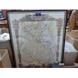 A framed map of Shropshire