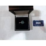 A 9ct tourmaline ring. Size R. 2.2g gross